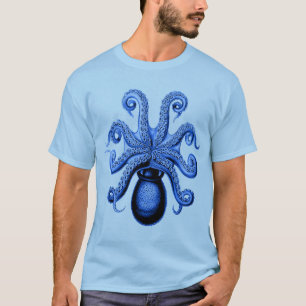 Vintage Blue Octopus 1 Underside T-Shirt