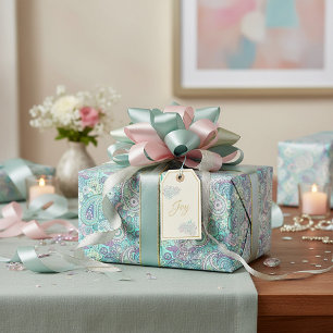 Vintage blue paisley Wrapping Paper