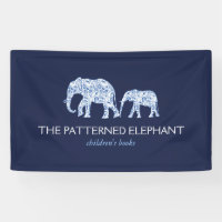 Vintage Blue Patterned Elephants Child Care