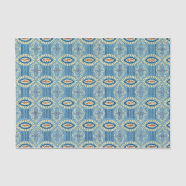 Vintage blue patterned tissue paper (Front)