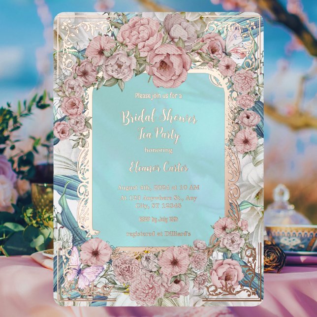 Vintage Blue Peony Bridal Shower Tea Party (Creator Uploaded)