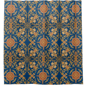 Vintage blue Persian Oriental Turkish Pattern Shower Curtain