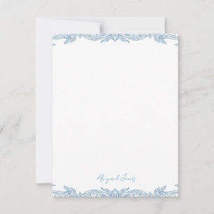 Vintage Blue Personalized Script Name Card