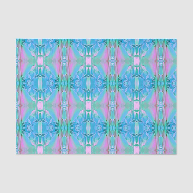 Vintage Blue Pink Chic Abstract Art Tissue Paper (Front)