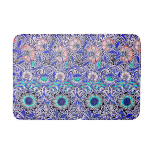 Vintage Blue pink William Morris's Corncockle Bath Mat