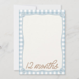 Vintage Blue Plaid Rodeo 12th Month Monthly Card