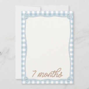 Vintage Blue Plaid Rodeo 7th Month Monthly Card