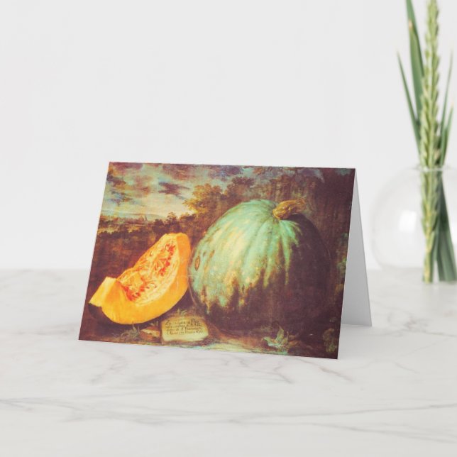Vintage blue pumpkin card (Front)