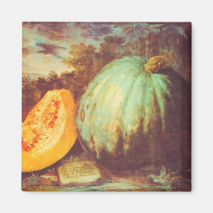 Vintage blue pumpkin heirloom fall painting magnet