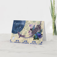 Vintage Blue Purple Zodiac Capricorn Birthday