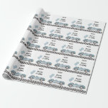 Vintage Blue Racing Car Two Fast Boy 2nd Birthday Wrapping Paper<br><div class="desc">This eye-catching wrapping paper blends vintage charm with playful whimsy,  featuring a beautifully illustrated retro race car in a serene shade of dusty blue,  accented by matching balloons.</div>