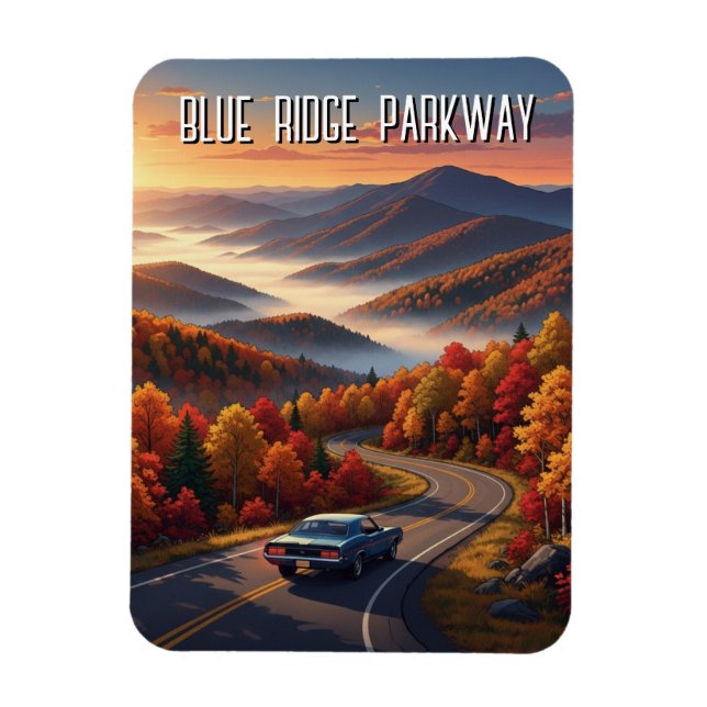 Vintage Blue Ridge Parkway Souvenir Magnet (Vertical)