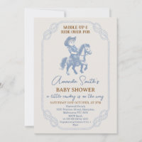 Vintage Blue Rope Frame Cowboy Baby Shower