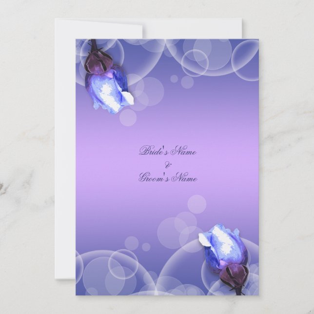 vintage blue rose antique fantasy wedding invitation (Front)