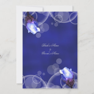 vintage blue rose antique fantasy wedding invitation