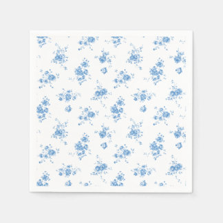 Vintage Blue Rose Floral Cottagecore Decoupage Napkin