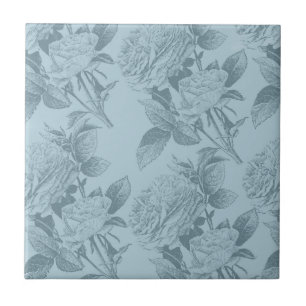 Vintage Blue Roses Tile