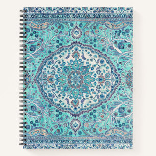 Vintage Blue Rug Pattern Notebook