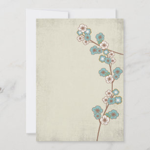Vintage blue sakura flowers Invitation