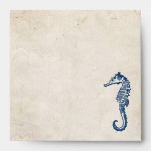 Vintage Blue Sea Horse Beach Envelopes