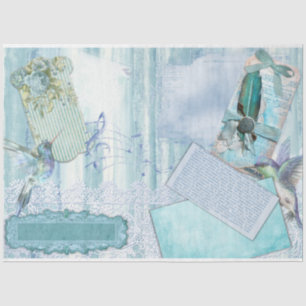 Vintage Blue Series Design 9 Tissue Paper