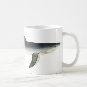 Vintage Blue Shark, Aquatic Ocean Marine Life Coffee Mug