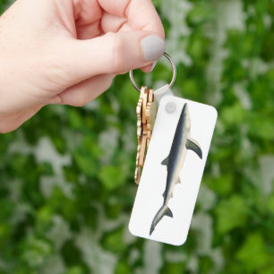 Vintage Blue Shark, Aquatic Ocean Marine Life Key Ring