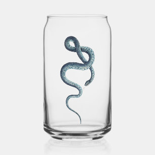 Vintage Blue Snake Can Glass