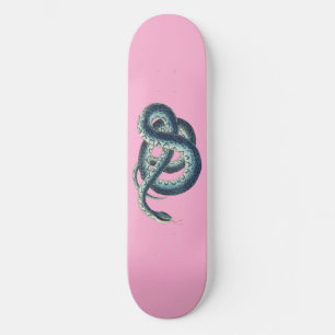 Vintage Blue Snake from Colorado Rivers on Pink Skateboard