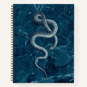 Vintage Blue Snake & Marble Notebook
