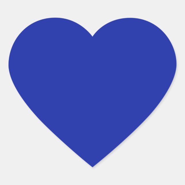 Vintage Blue Solid Colour Heart Sticker (Front)