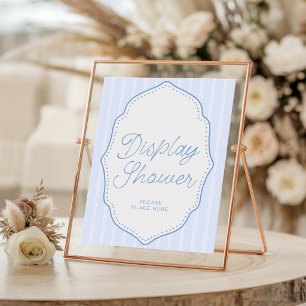 Vintage Blue Stripe Display Shower Sign