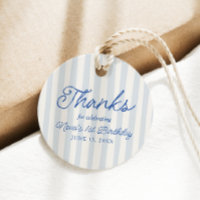 Vintage Blue Stripe Lobster 1st Birthday Favour