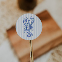 Vintage Blue Stripe Lobster Birthday