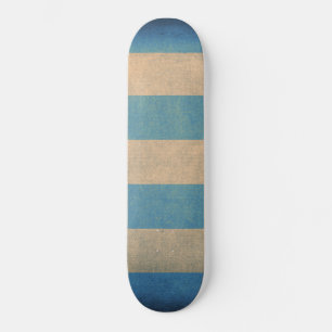 Vintage blue striped deck chair cover skateboard