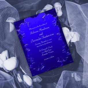 Vintage Blue Stylish Wedding Invitation Postcard