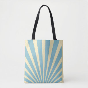 Vintage blue sunburst posters tote bag