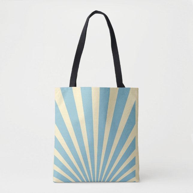 Vintage blue sunburst posters tote bag (Front)