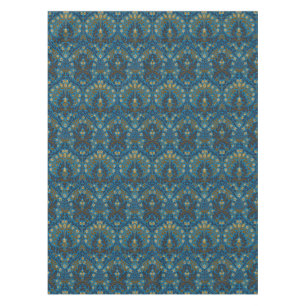 Vintage Blue Teal William Morris Autumn Flowers Tablecloth