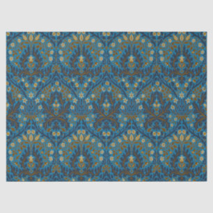 Vintage Blue Teal William Morris Autumn Flowers Tissue Paper