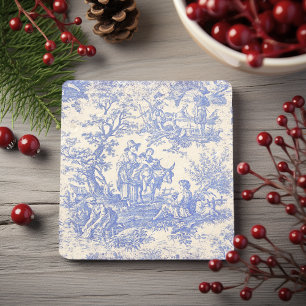 Vintage Blue Tree Toile de Jouy French Decor Stone Coaster