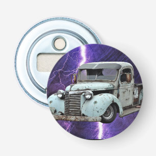 Vintage Blue Truck Bottle Opener