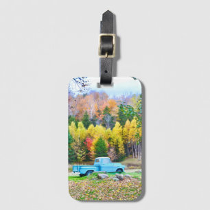 Vintage Blue Truck Luggage Tag