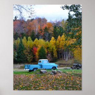 Vintage Blue Truck Poster