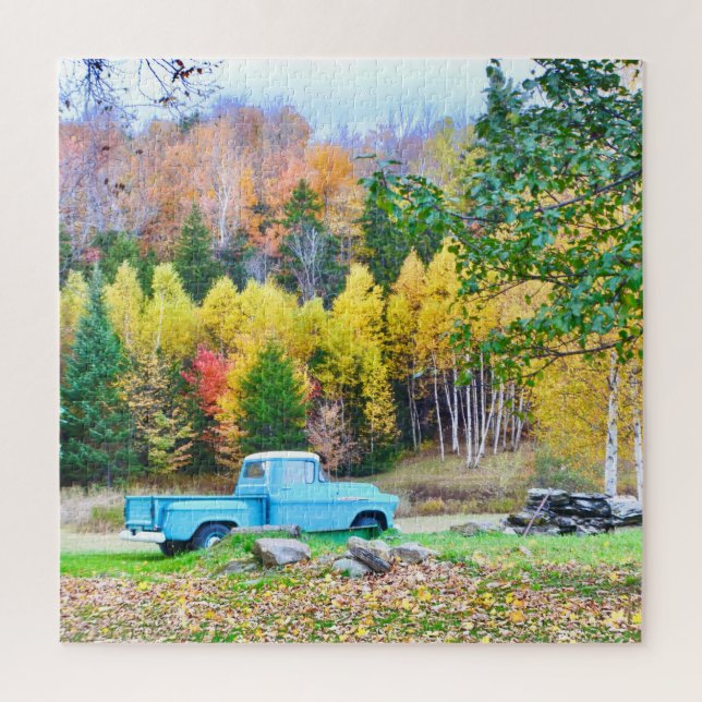 Vintage Blue Truck  Puzzle (Vertical)