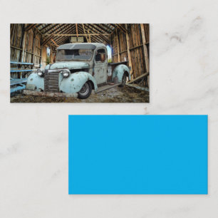Vintage Blue Truck Rustic Barn Business Card
