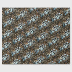 Vintage Blue Truck Rustic Barn Wrapping Paper