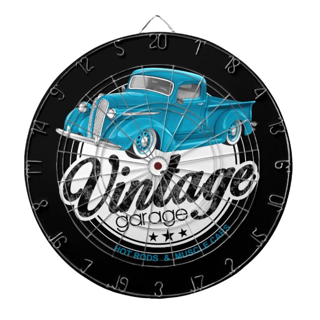 Vintage Blue Trucks Dartboard (Front)