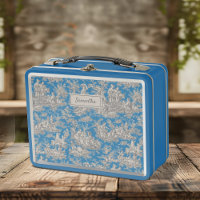 Vintage blue turquoise toile de jouy printed