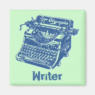 Vintage Blue Typewriter Magnet